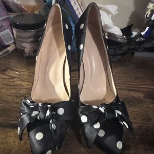 Black Polka Dot Women's Heels
